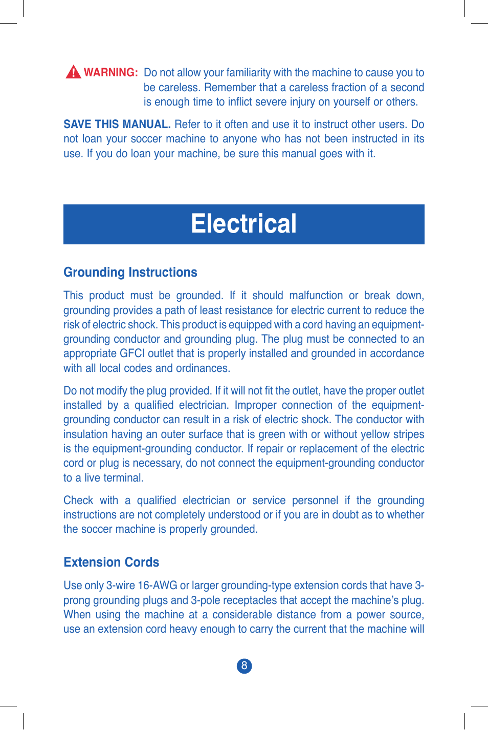 Electrical | JUGS Sports Soccer Machine User Manual | Page 10 / 32