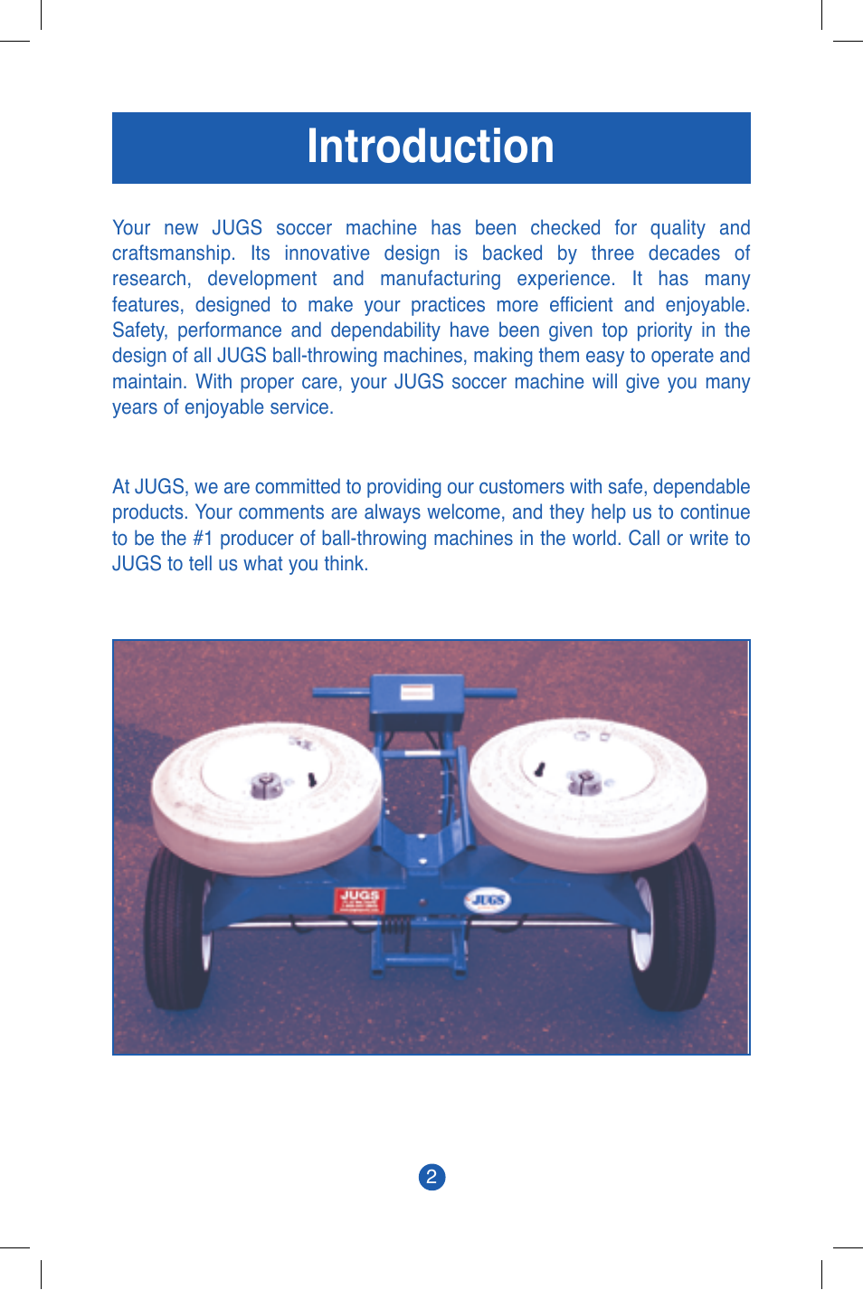 Introduction | JUGS Sports Soccer Machine User Manual | Page 4 / 32