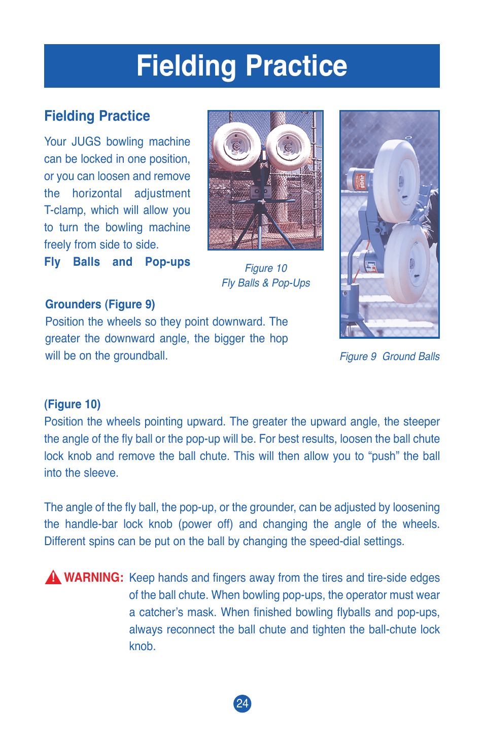 Fielding practice | JUGS Sports Cricket Bowling Machine User Manual | Page 26 / 32