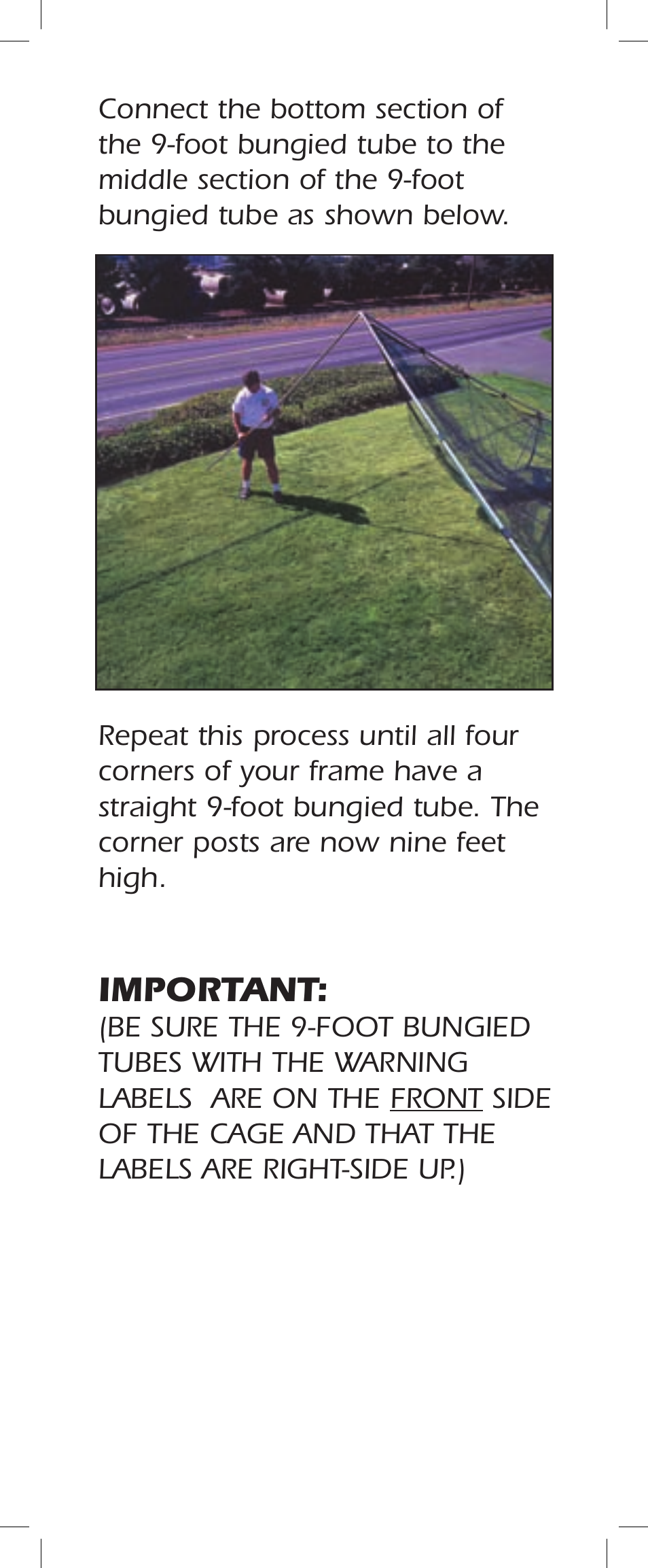 Important | JUGS Sports Multi-Sport Cage User Manual | Page 11 / 16