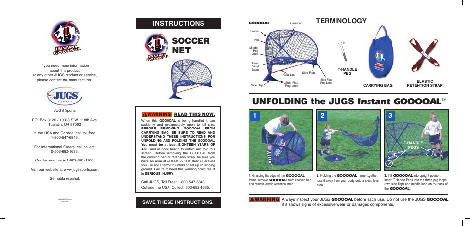 JUGS Sports Instant Gooooal User Manual | 2 pages