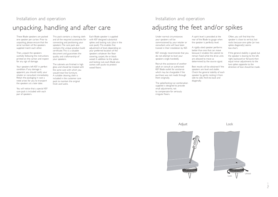 Installation and operation | KEF BLADE TWO User Manual | Page 6 / 13