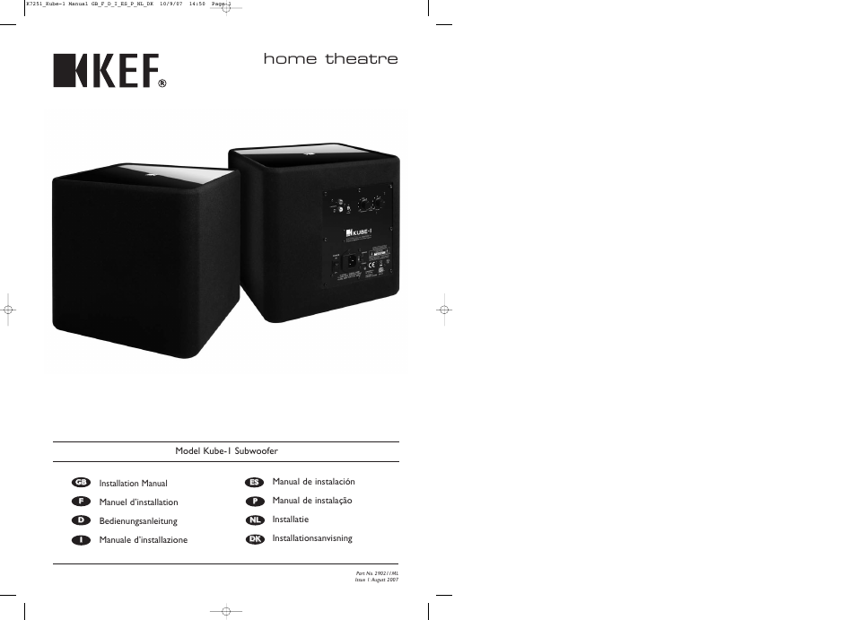 KEF Kube 1 User Manual | 9 pages