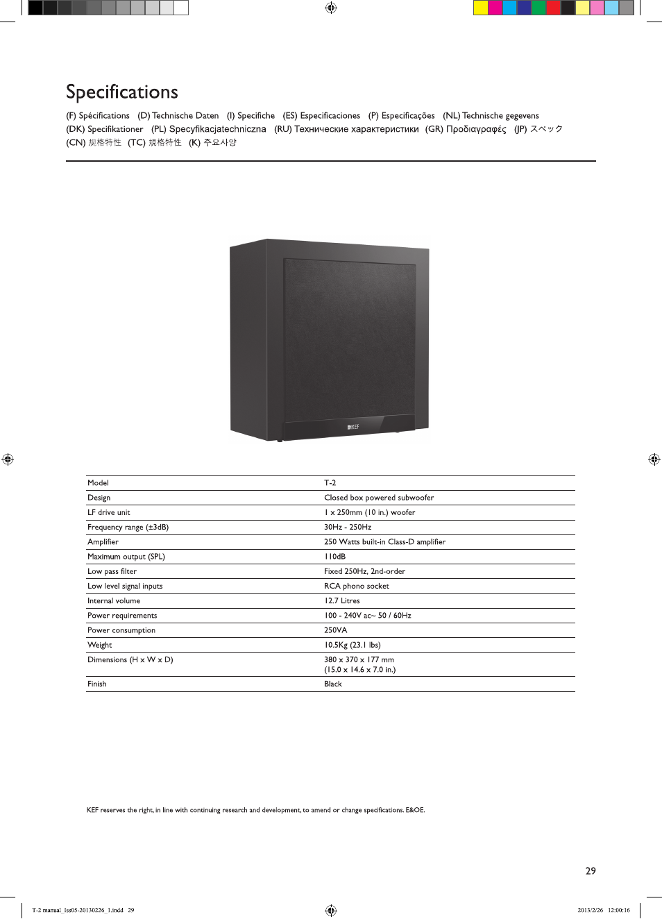 KEF T Series User Manual | Page 29 / 32