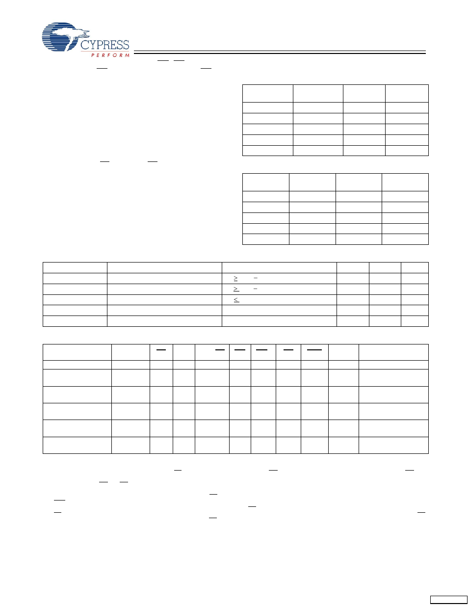 Linear burst address table (mode = gnd), Zz mode electrical characteristics, Truth table | Cypress CY7C1462AV33 User Manual | Page 8 / 27