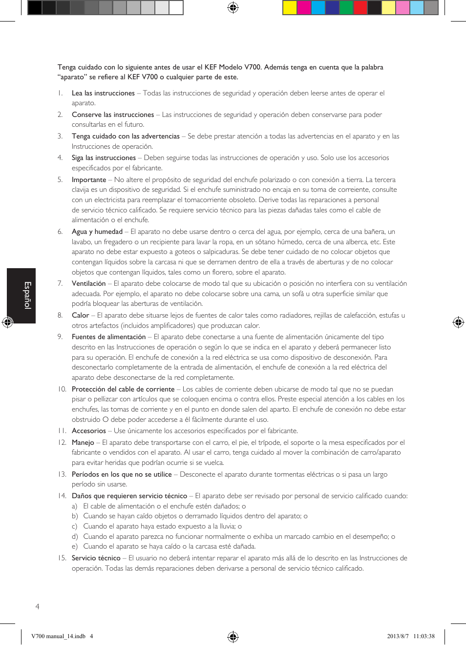 KEF V700 User Manual | Page 44 / 64