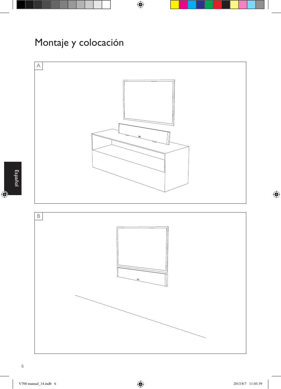 Montaje y colocación | KEF V700 User Manual | Page 46 / 64