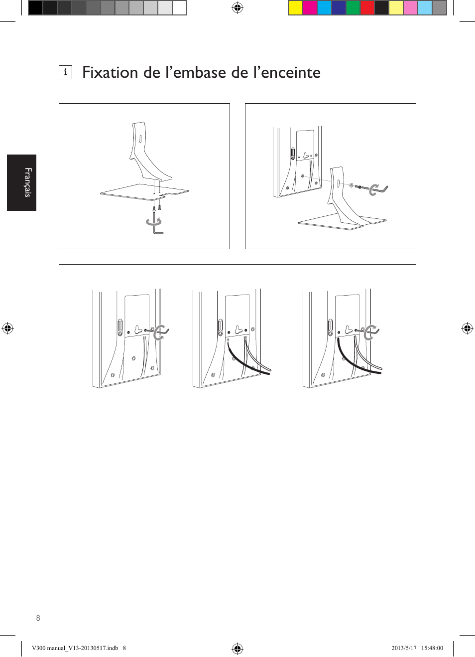 Fixation de l’embase de l’enceinte | KEF V300 User Manual | Page 32 / 76