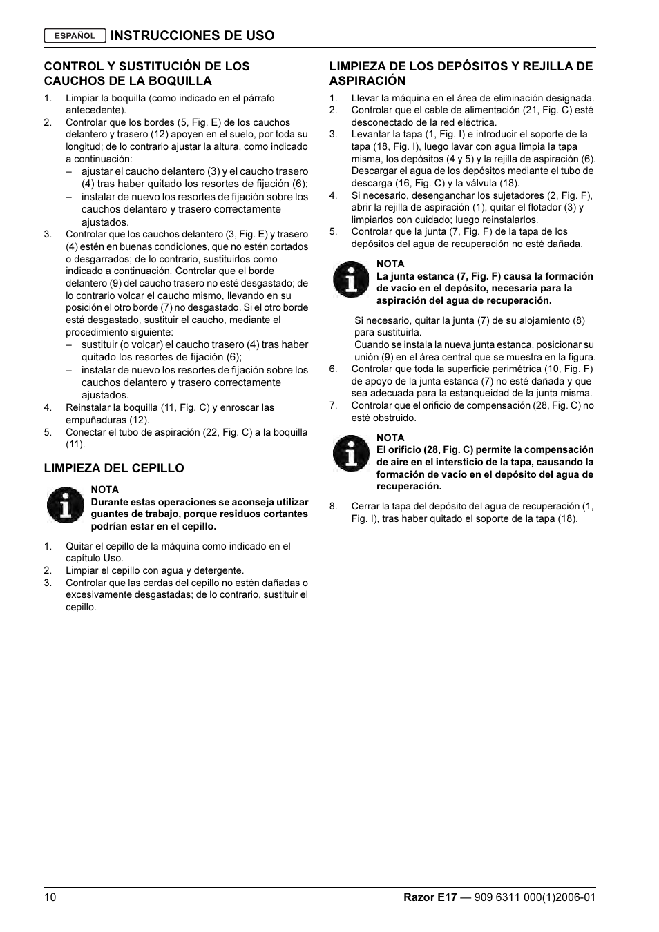 Instrucciones de uso | Kent Razo E17 User Manual | Page 36 / 52