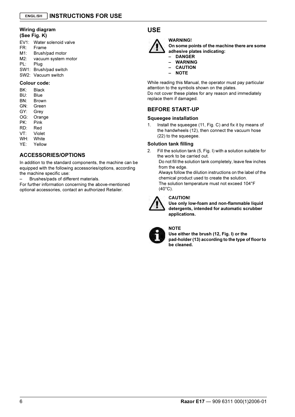 Instructions for use | Kent Razo E17 User Manual | Page 8 / 52