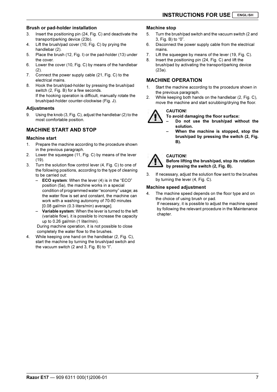 Instructions for use | Kent Razo E17 User Manual | Page 9 / 52