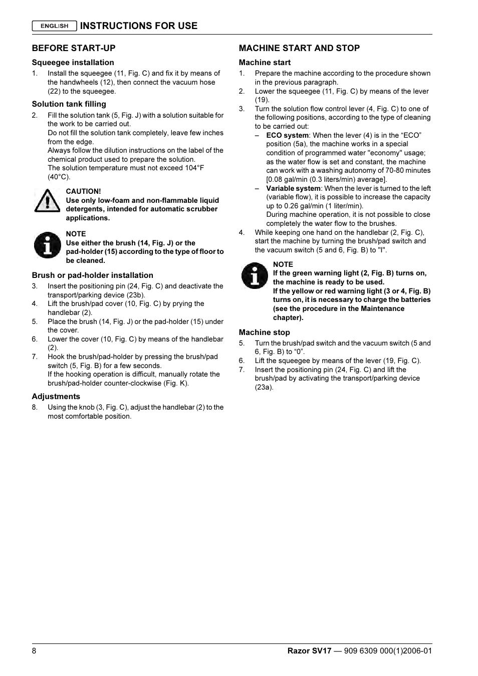 Instructions for use | Kent Razo SV17 User Manual | Page 10 / 60