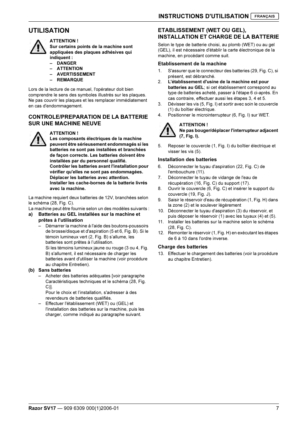 Utilisation, Instructions d'utilisation | Kent Razo SV17 User Manual | Page 23 / 60