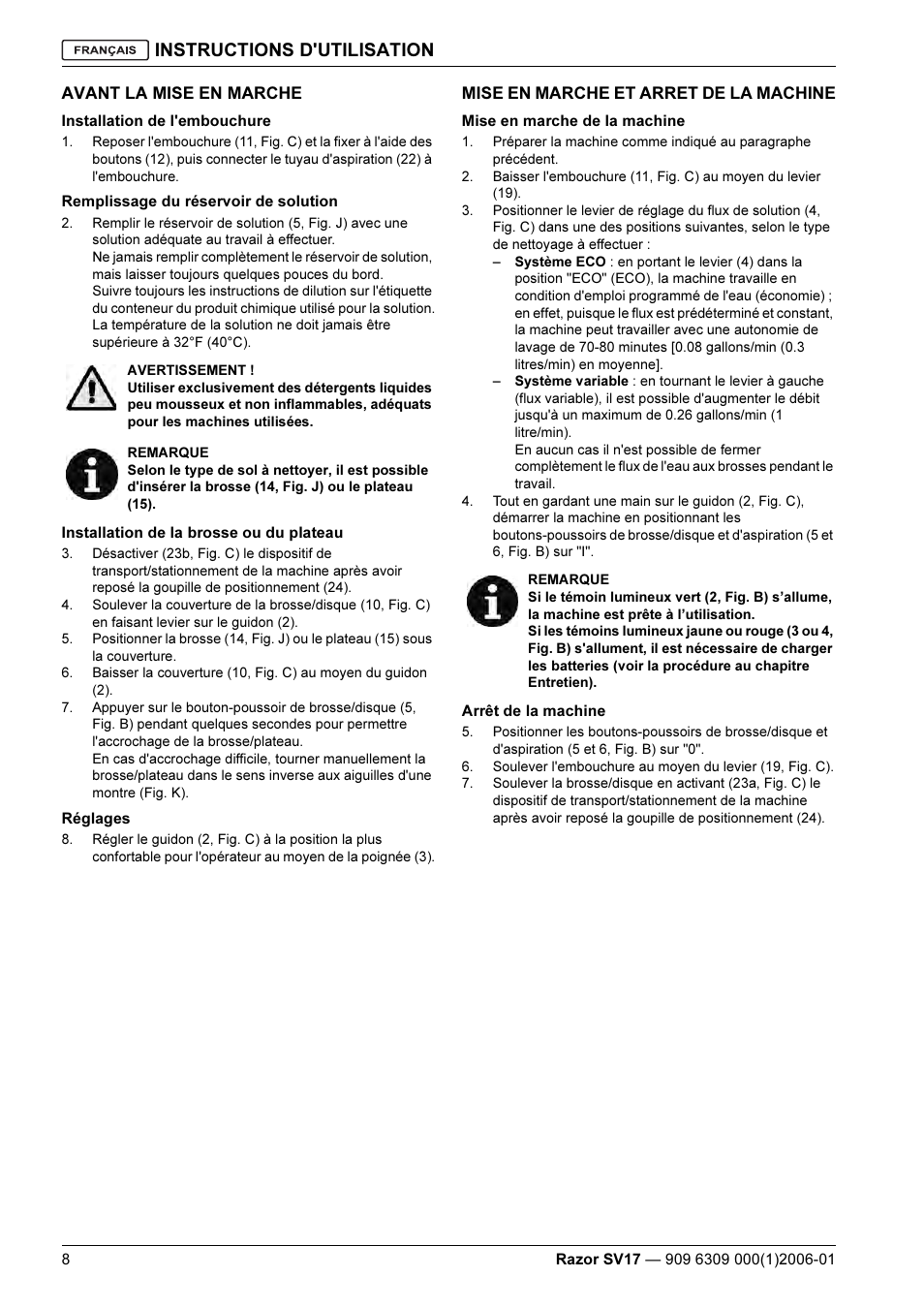 Instructions d'utilisation | Kent Razo SV17 User Manual | Page 24 / 60