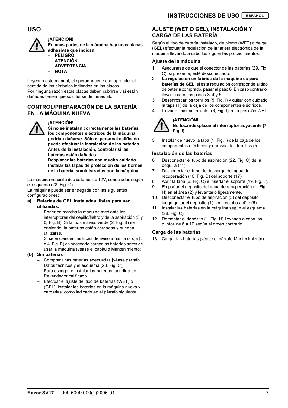 Instrucciones de uso | Kent Razo SV17 User Manual | Page 37 / 60