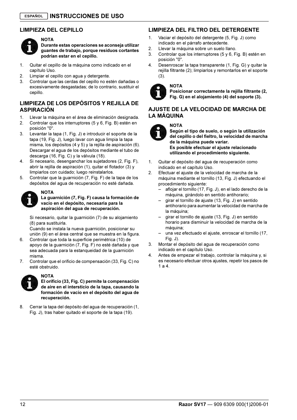 Instrucciones de uso | Kent Razo SV17 User Manual | Page 42 / 60