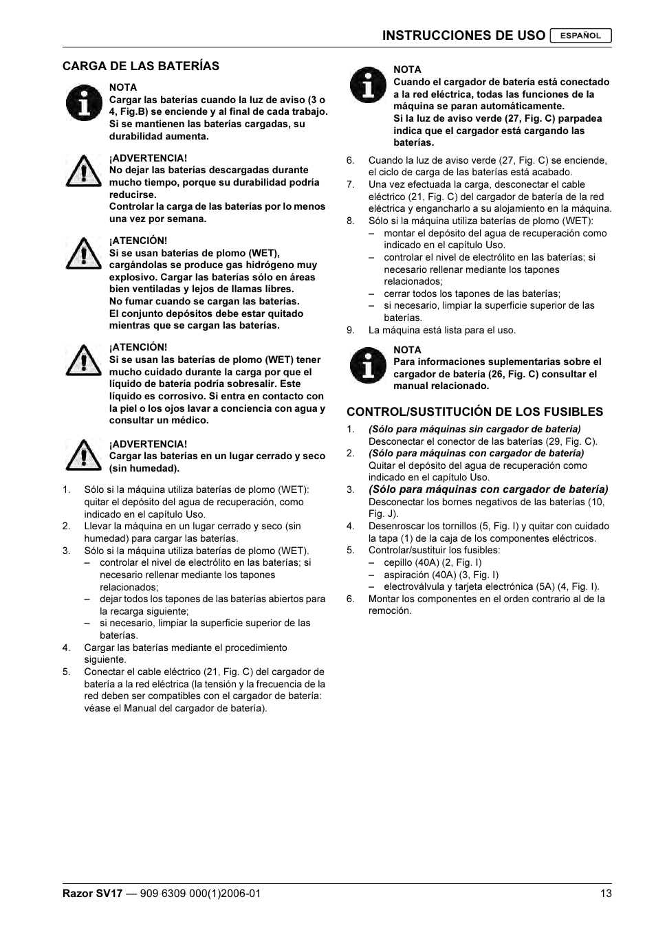Instrucciones de uso | Kent Razo SV17 User Manual | Page 43 / 60