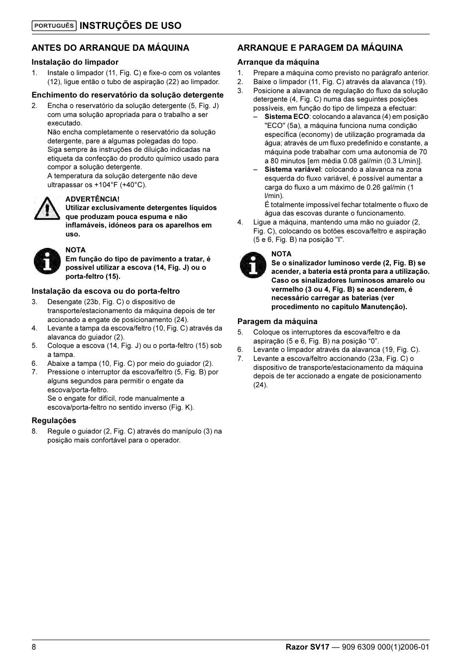 Instruções de uso | Kent Razo SV17 User Manual | Page 52 / 60