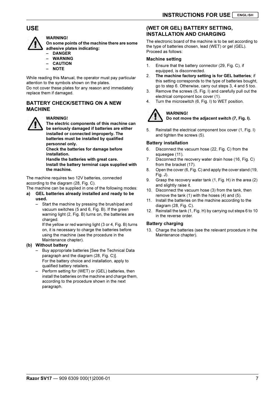 Instructions for use | Kent Razo SV17 User Manual | Page 9 / 60