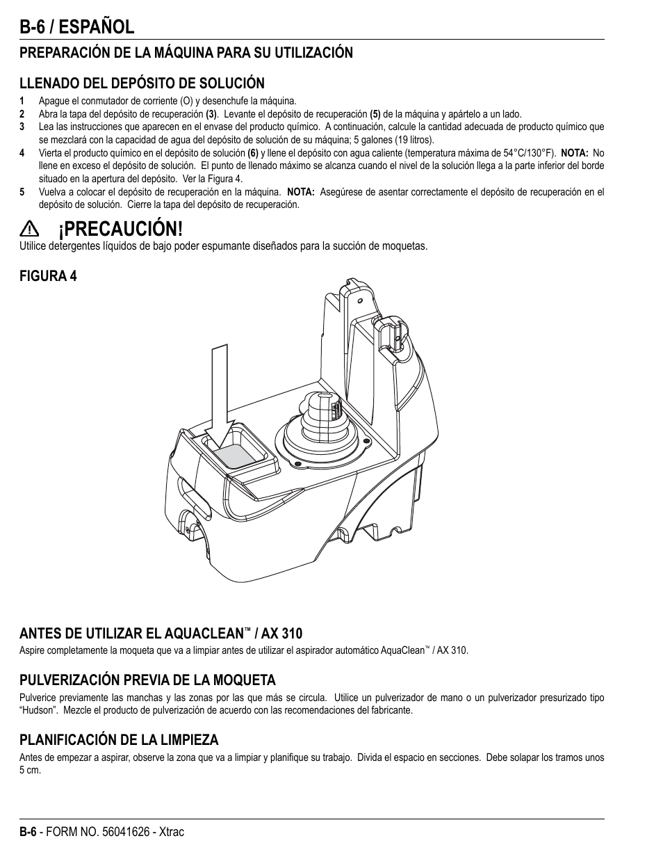 Precaución, B-6 / español | Kent Xtra User Manual | Page 22 / 28