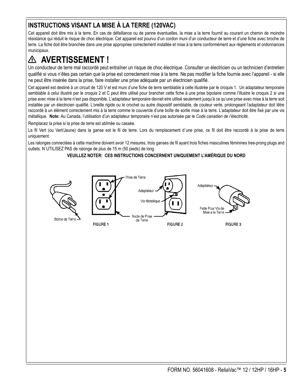Avertissement | Kent ReliaVa 12 User Manual | Page 5 / 12