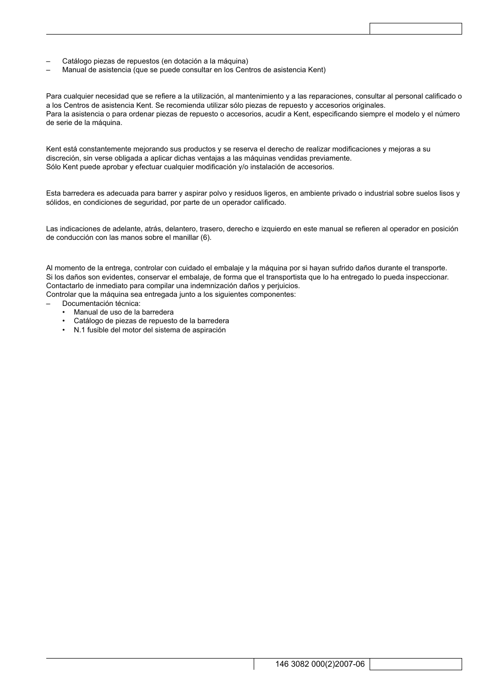 Desembalaje/entrega | Kent Edg 28B User Manual | Page 42 / 77