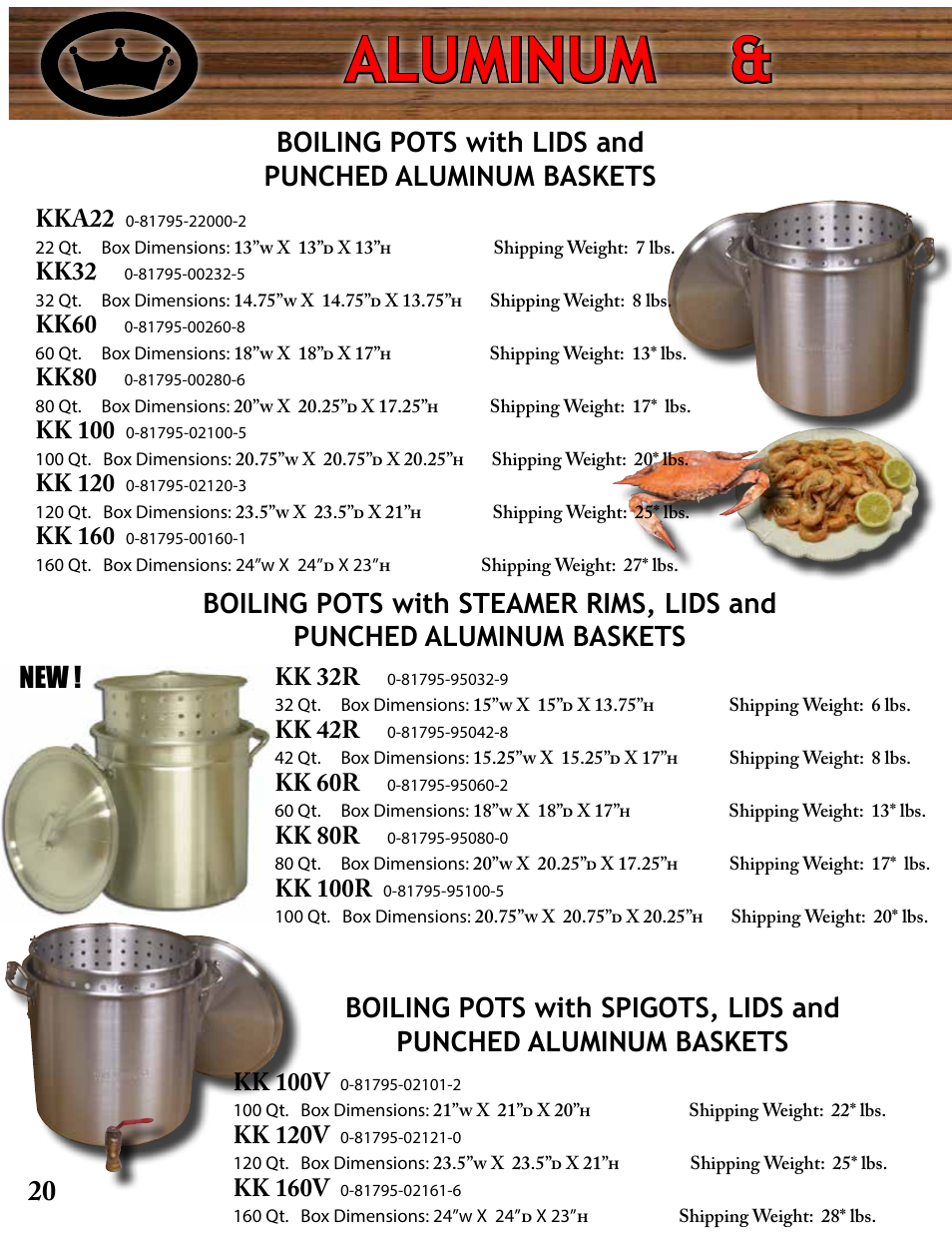 Aluminum & stainless steel pots | King Kooker Printable User Manual | Page 20 / 28