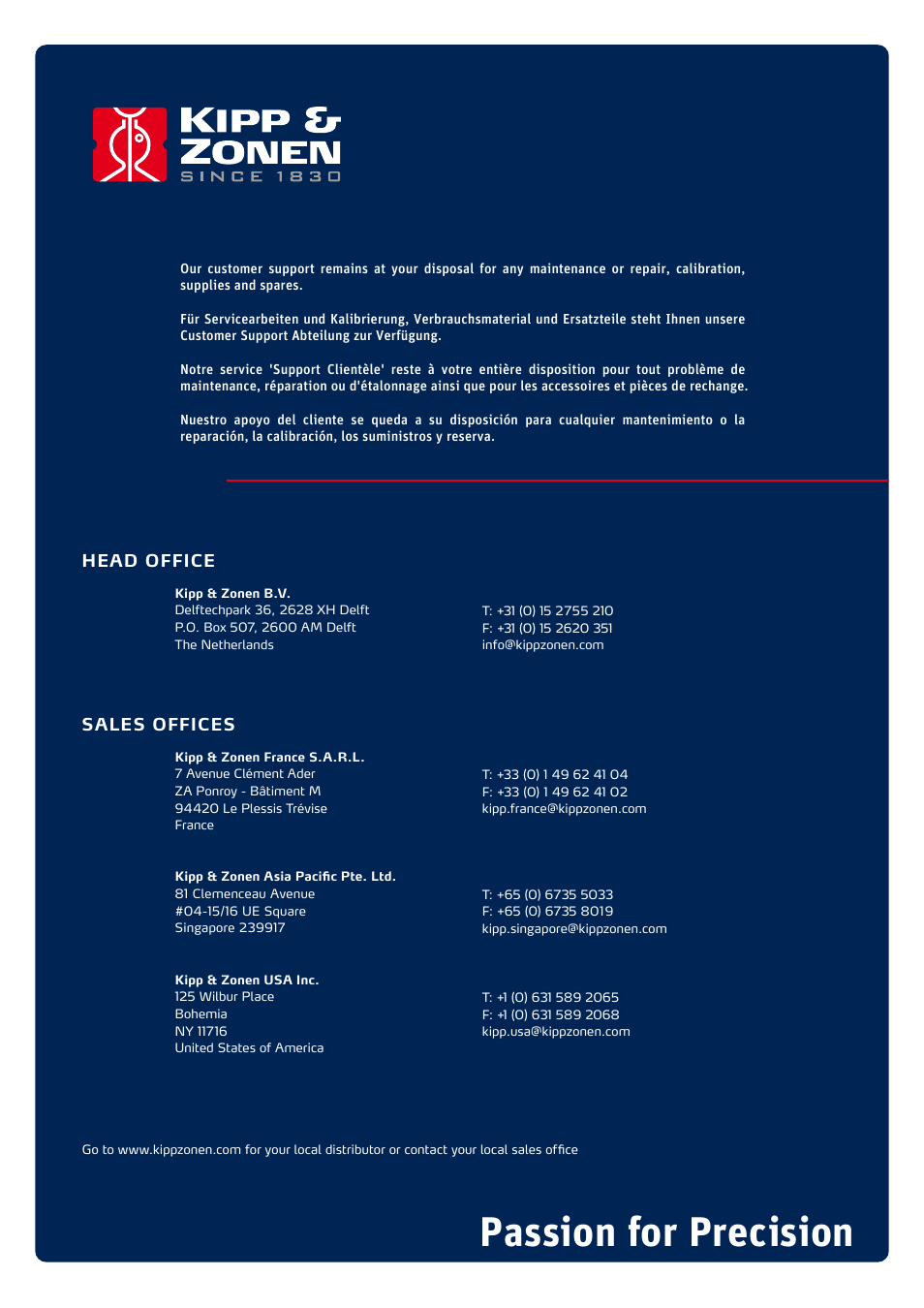 Passion for precision | Kipp&Zonen 2AP Sun Tracker User Manual | Page 110 / 110