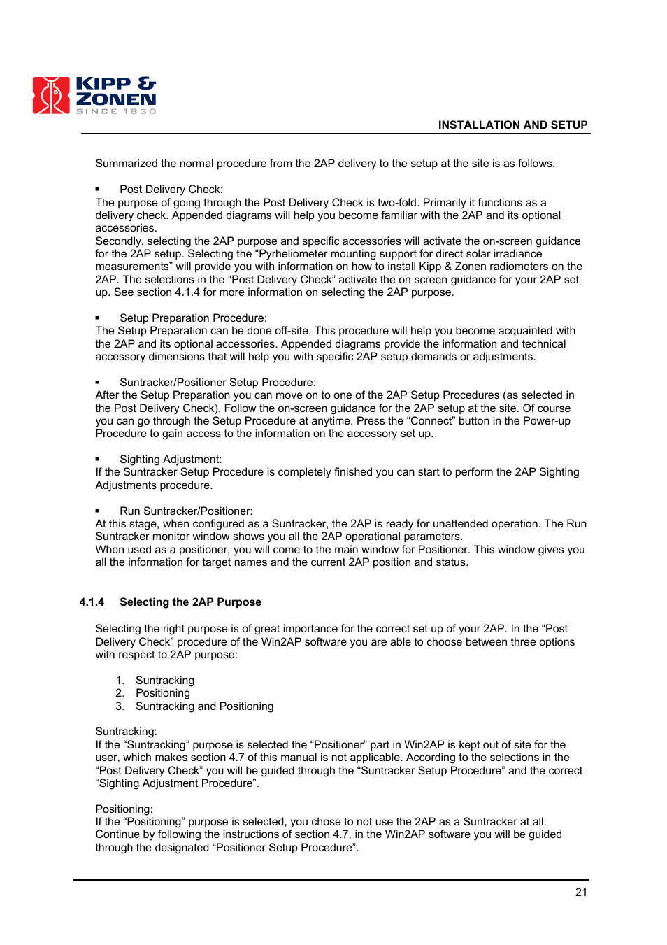 Kipp&Zonen 2AP Sun Tracker User Manual | Page 22 / 110