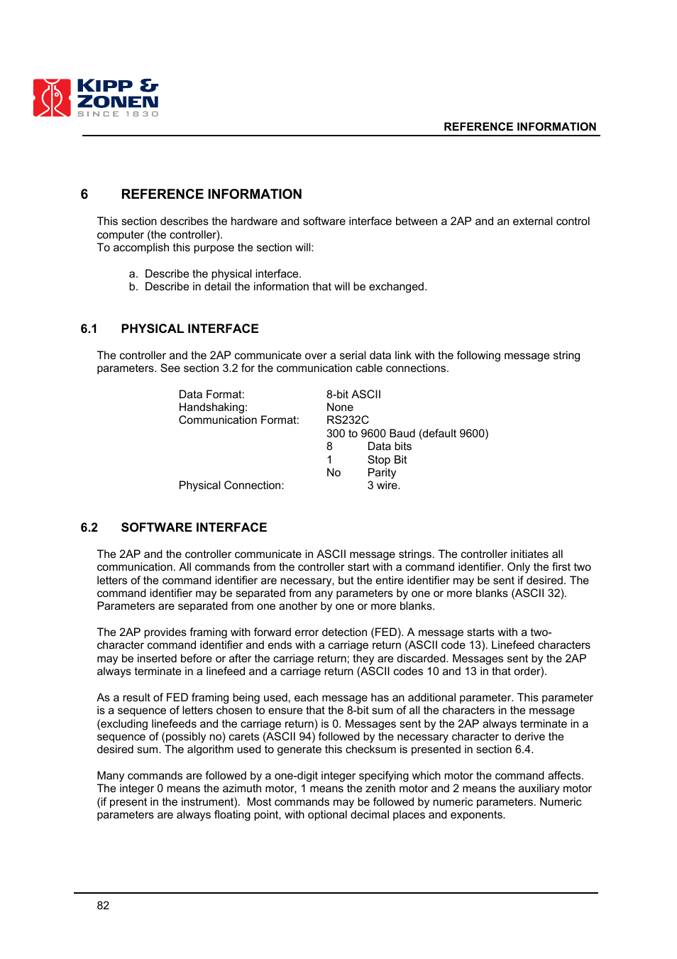 6 reference information | Kipp&Zonen 2AP Sun Tracker User Manual | Page 83 / 110