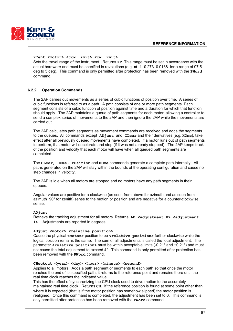 Kipp&Zonen 2AP Sun Tracker User Manual | Page 88 / 110