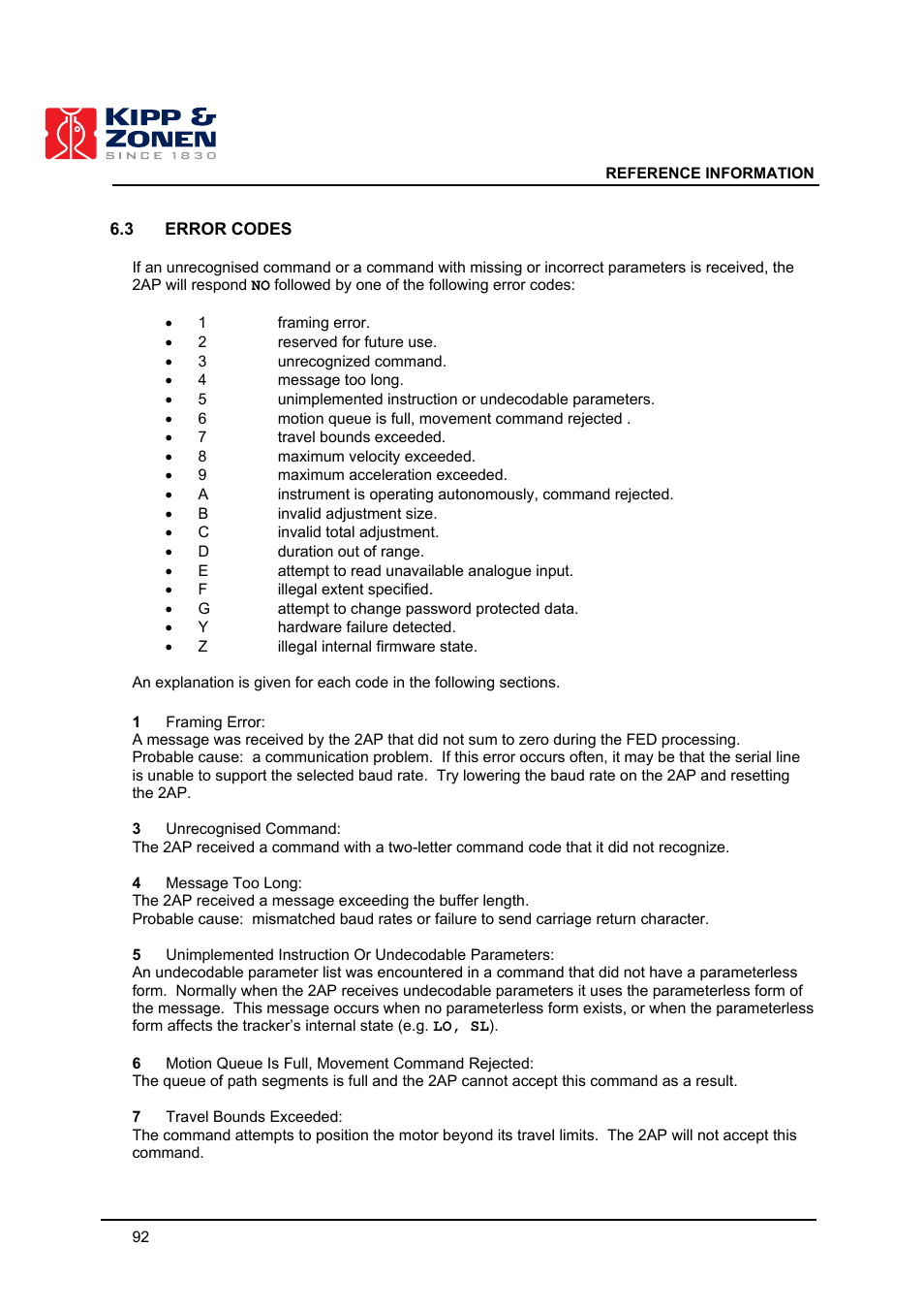 Kipp&Zonen 2AP Sun Tracker User Manual | Page 93 / 110