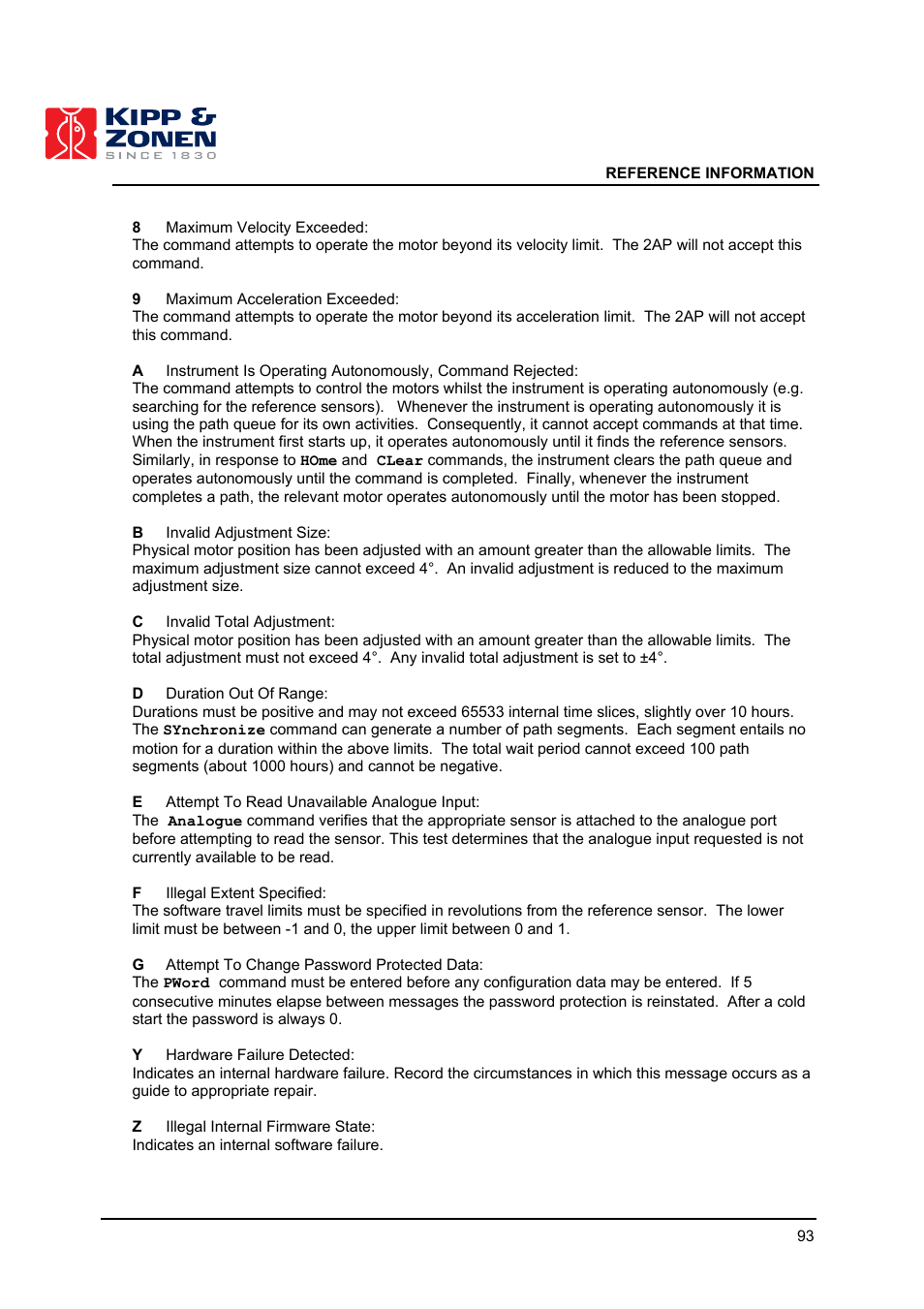 Kipp&Zonen 2AP Sun Tracker User Manual | Page 94 / 110