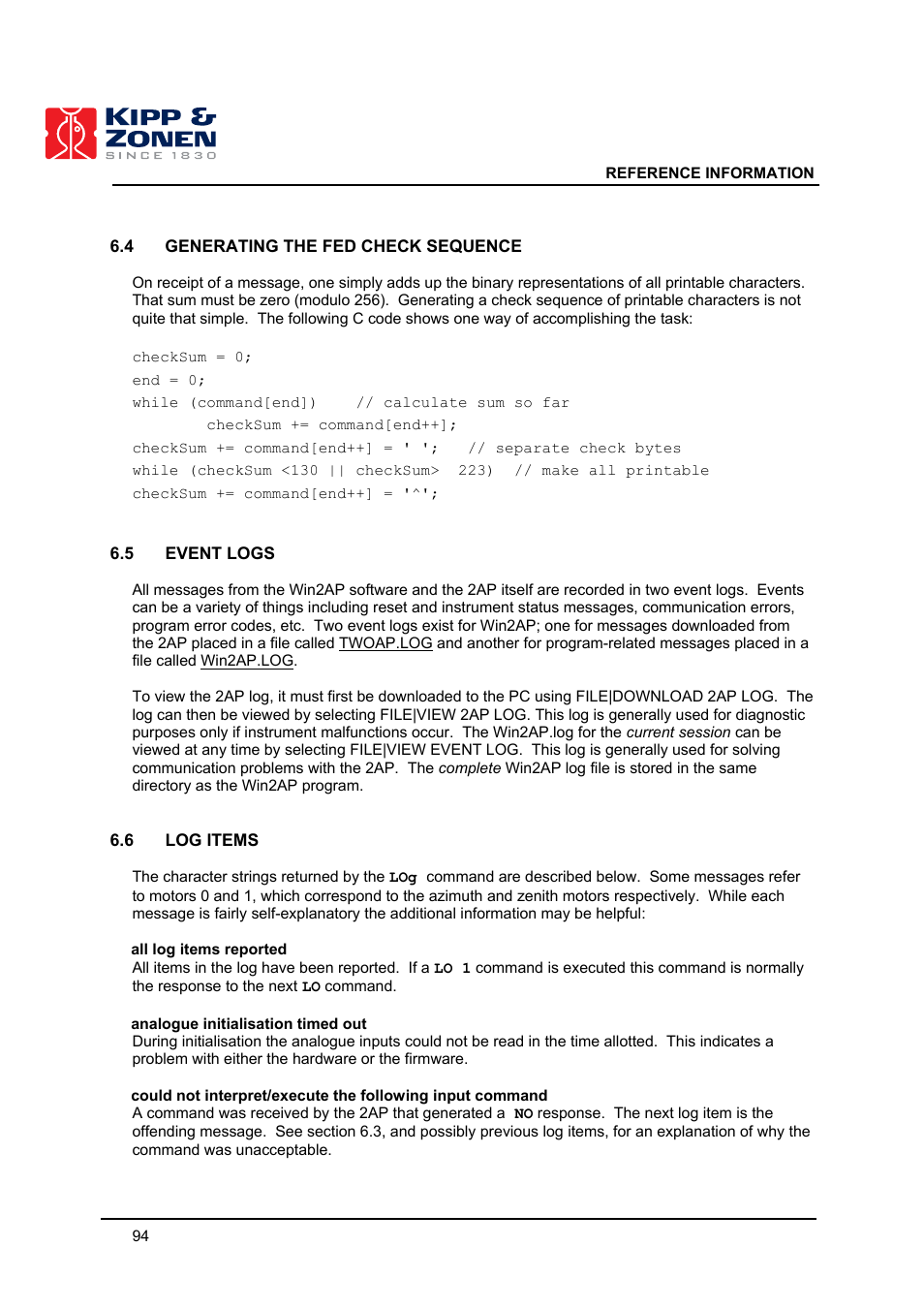 Kipp&Zonen 2AP Sun Tracker User Manual | Page 95 / 110