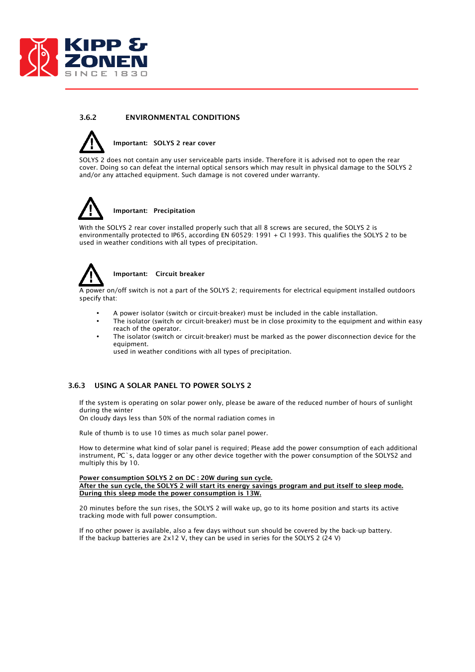 Kipp&Zonen SOLYS 2 Sun Tracker User Manual | Page 20 / 66