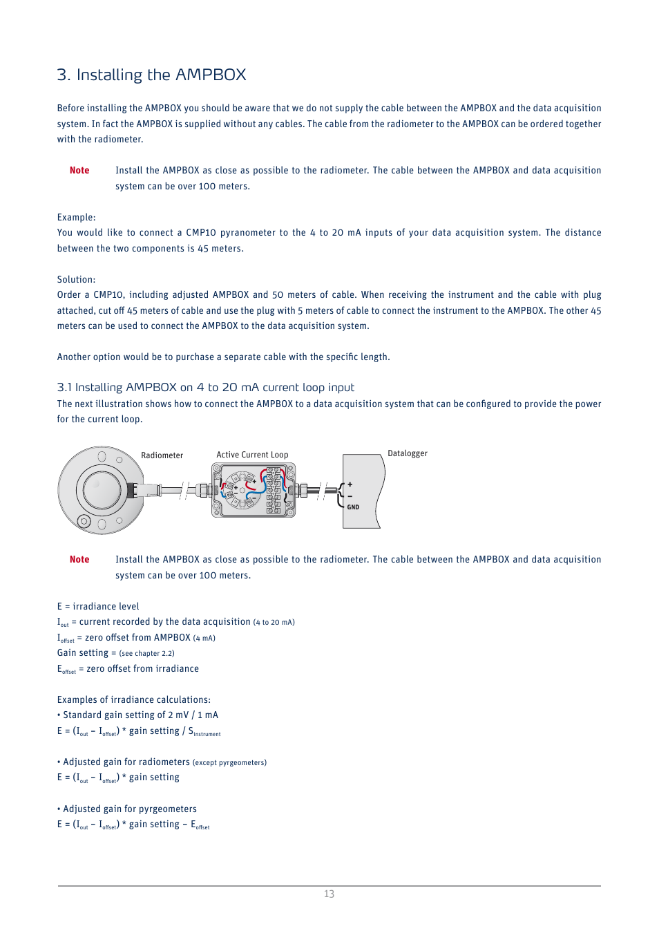 Installing the ampbox | Kipp&Zonen AMPBOX Amplifier User Manual | Page 13 / 26