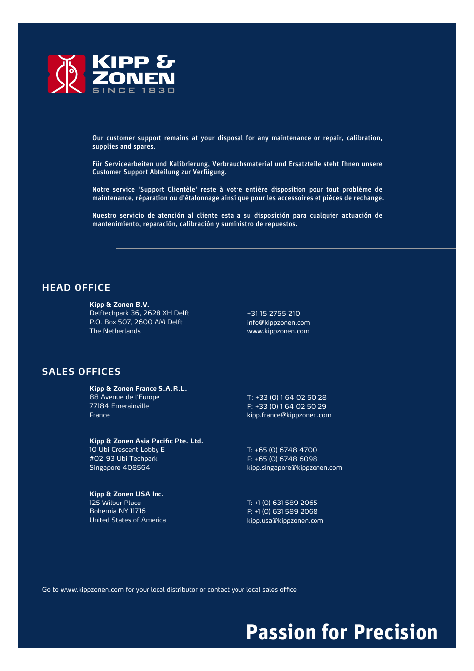 Passion for precision | Kipp&Zonen AMPBOX Amplifier User Manual | Page 26 / 26
