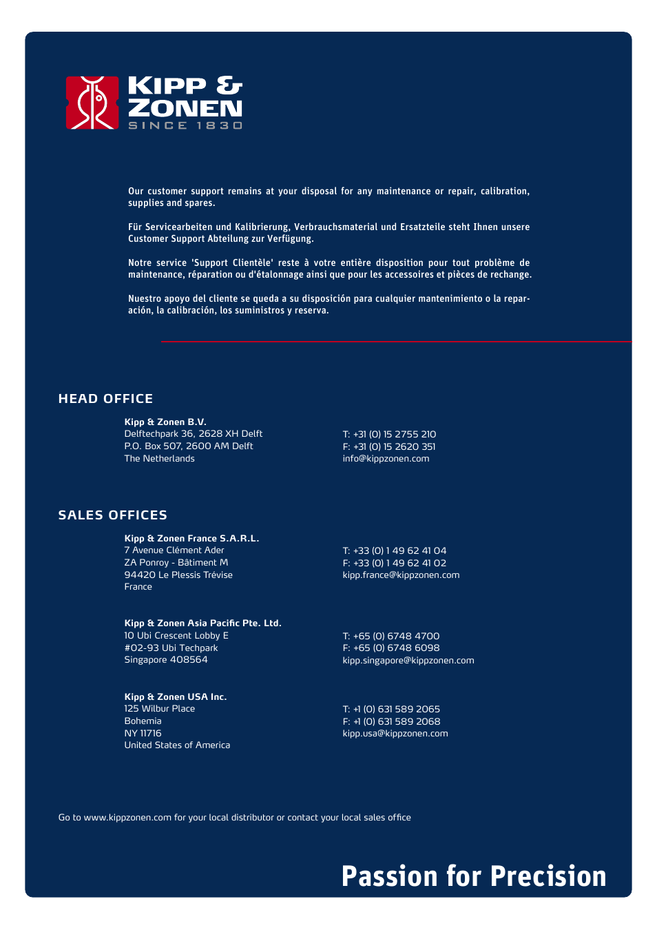 Passion for precision | Kipp&Zonen Brewer MkIII User Manual | Page 136 / 136