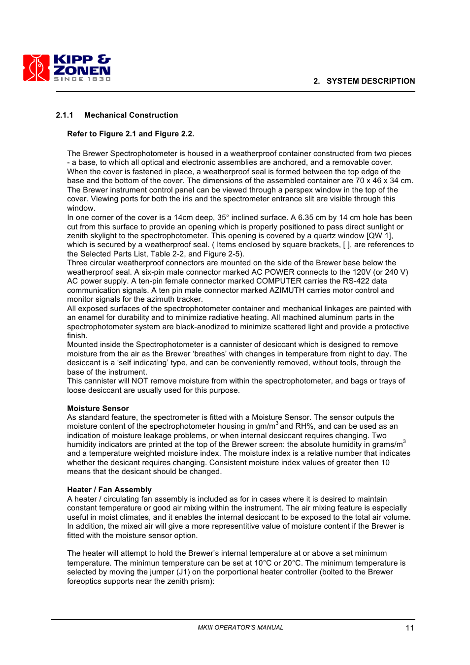 Kipp&Zonen Brewer MkIII User Manual | Page 14 / 136