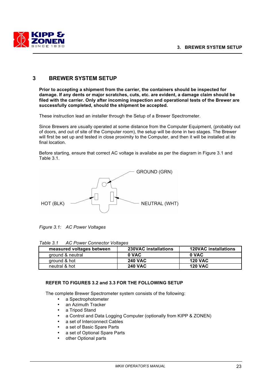 3brewer system setup | Kipp&Zonen Brewer MkIII User Manual | Page 26 / 136