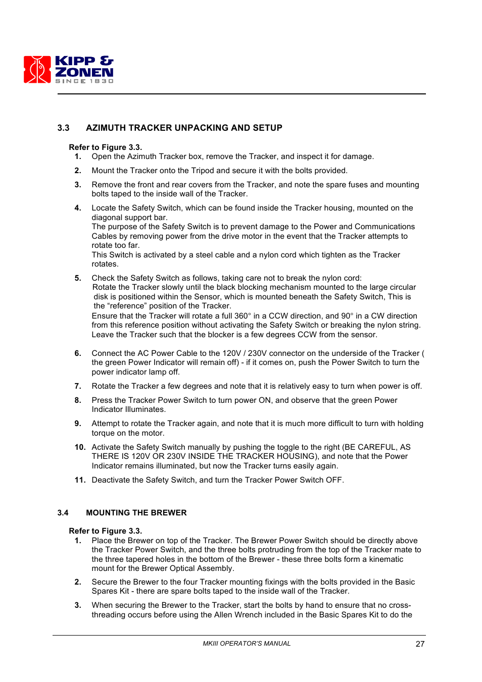 Kipp&Zonen Brewer MkIII User Manual | Page 30 / 136