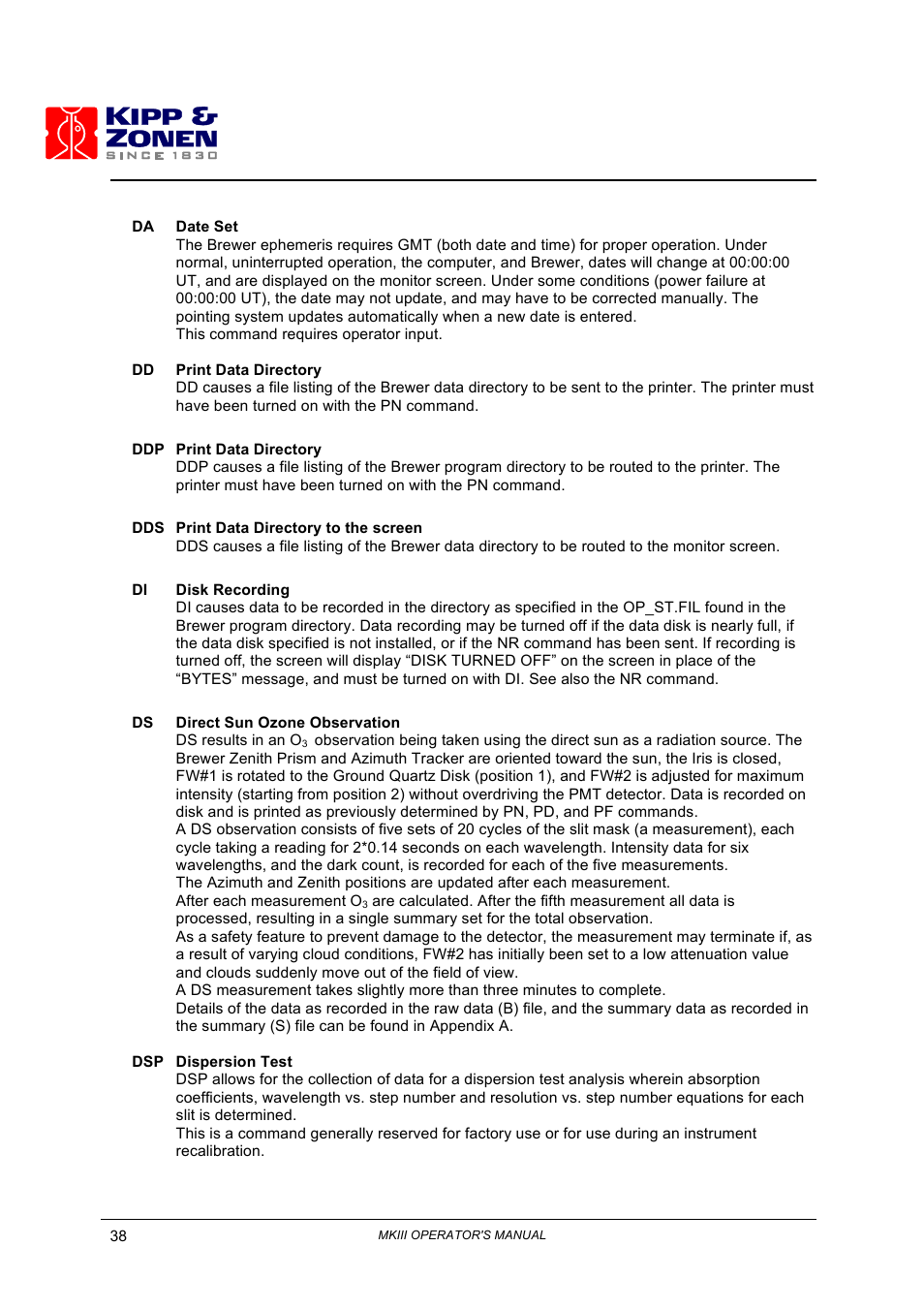 Kipp&Zonen Brewer MkIII User Manual | Page 41 / 136