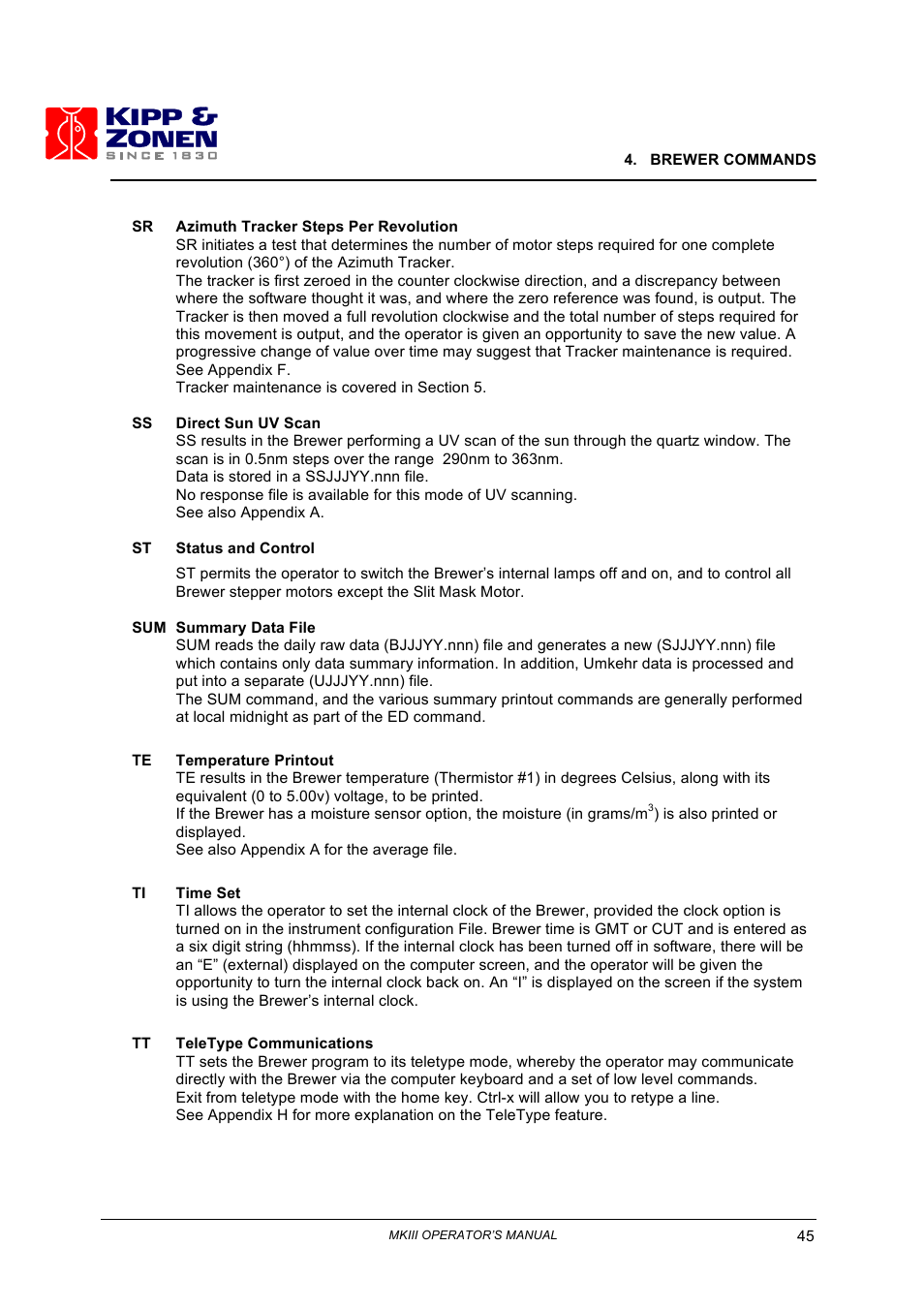 Kipp&Zonen Brewer MkIII User Manual | Page 48 / 136