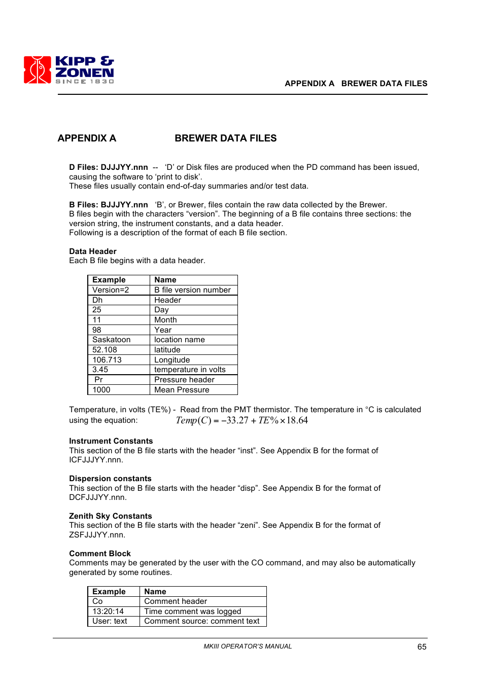 Kipp&Zonen Brewer MkIII User Manual | Page 68 / 136