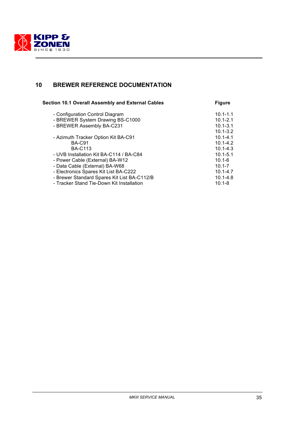 10 brewer reference documentation | Kipp&Zonen Brewer MkIII User Manual | Page 40 / 131