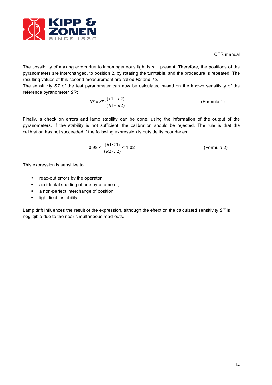 Kipp&Zonen CFR Calibration Facility User Manual | Page 15 / 29