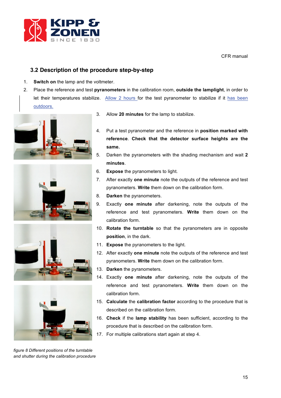 2 description of the procedure step-by-step | Kipp&Zonen CFR Calibration Facility User Manual | Page 16 / 29