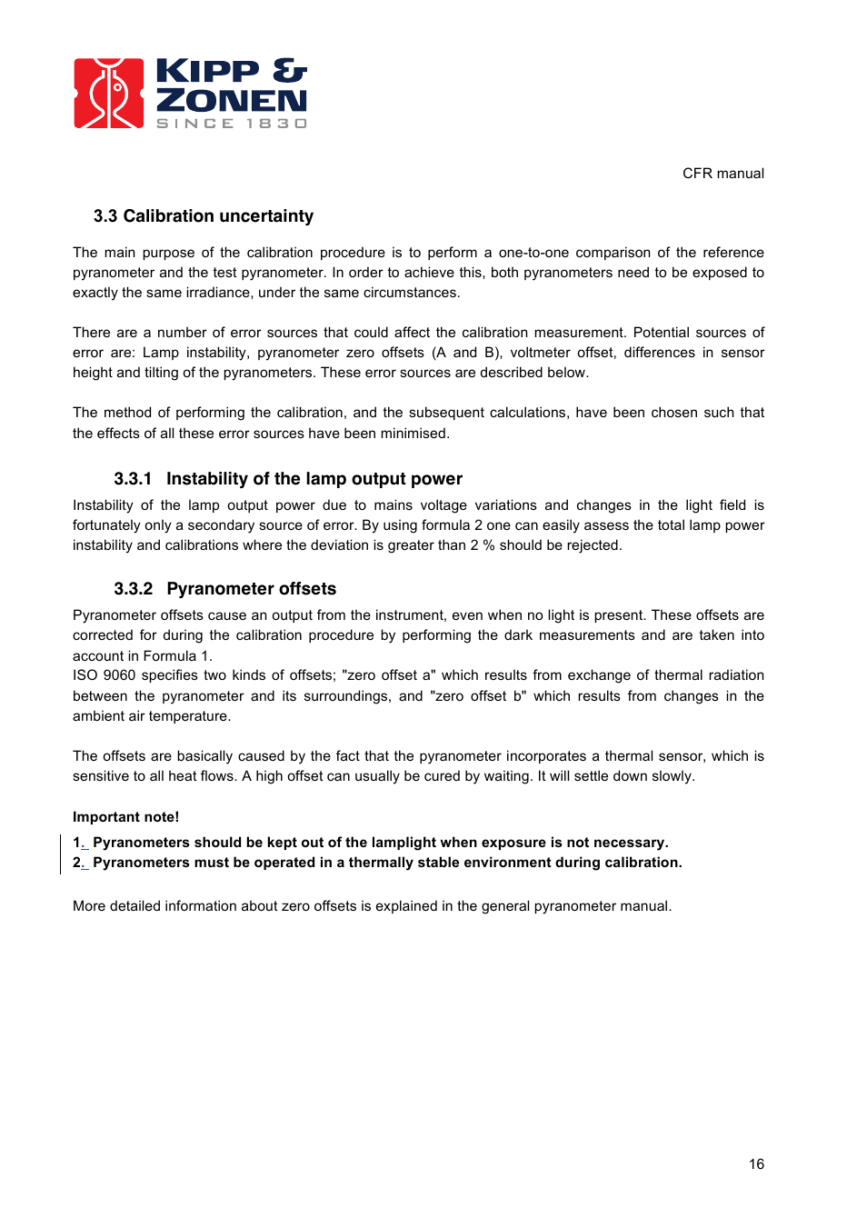 Kipp&Zonen CFR Calibration Facility User Manual | Page 17 / 29