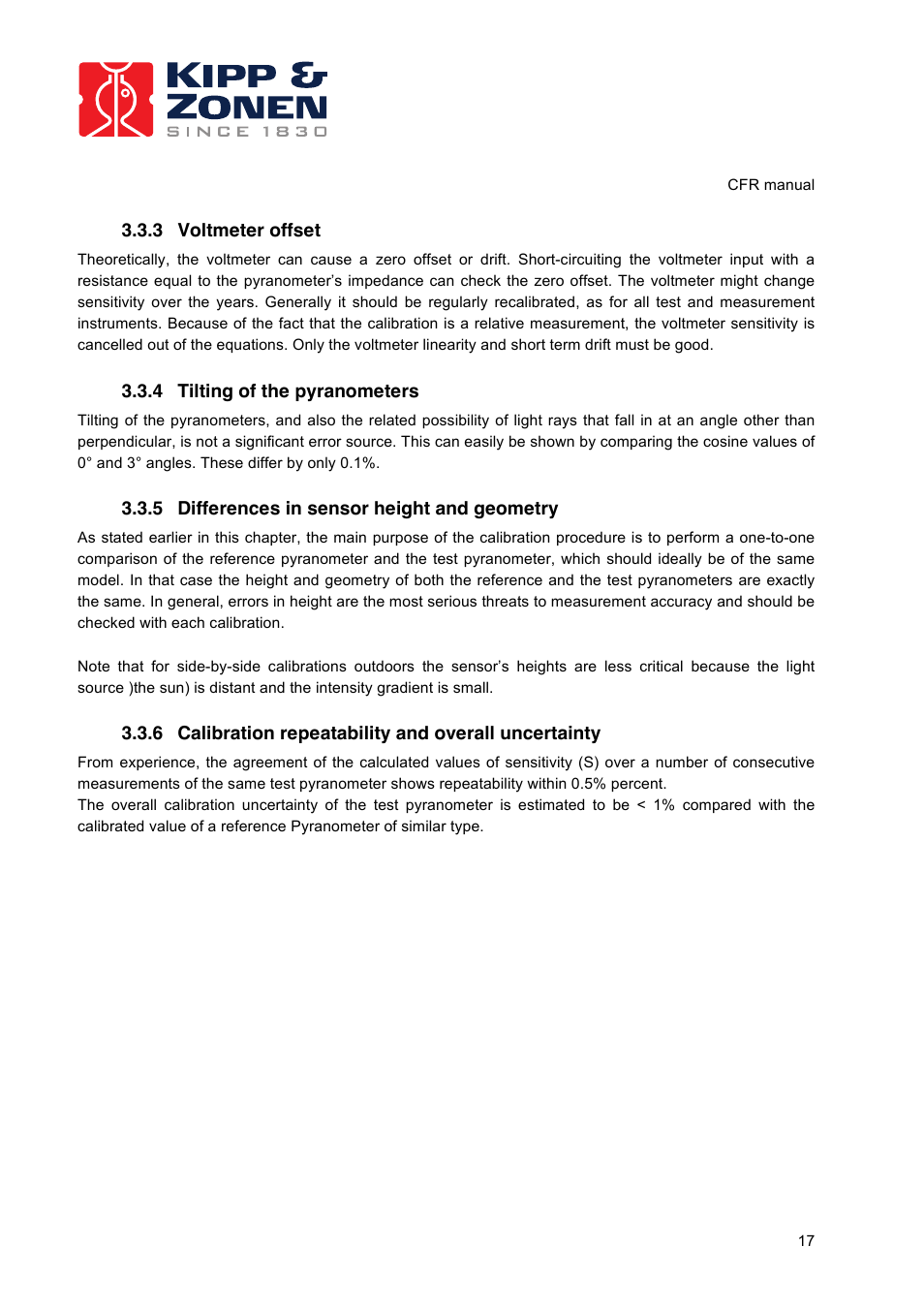 Kipp&Zonen CFR Calibration Facility User Manual | Page 18 / 29