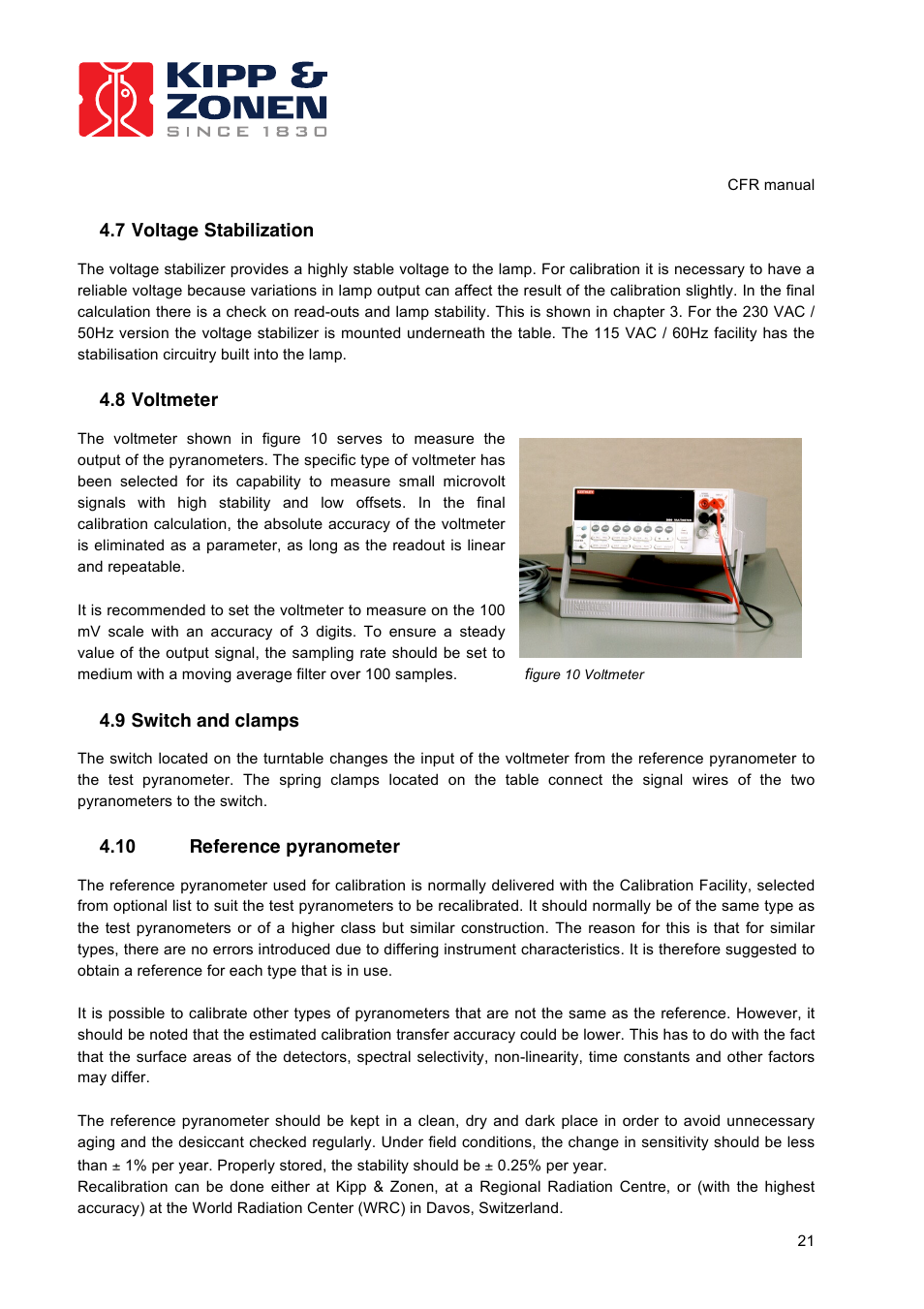 Kipp&Zonen CFR Calibration Facility User Manual | Page 22 / 29
